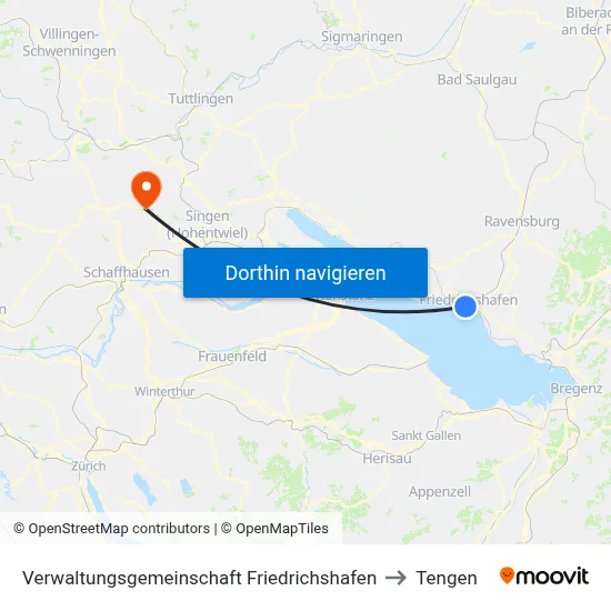 Verwaltungsgemeinschaft Friedrichshafen to Tengen map