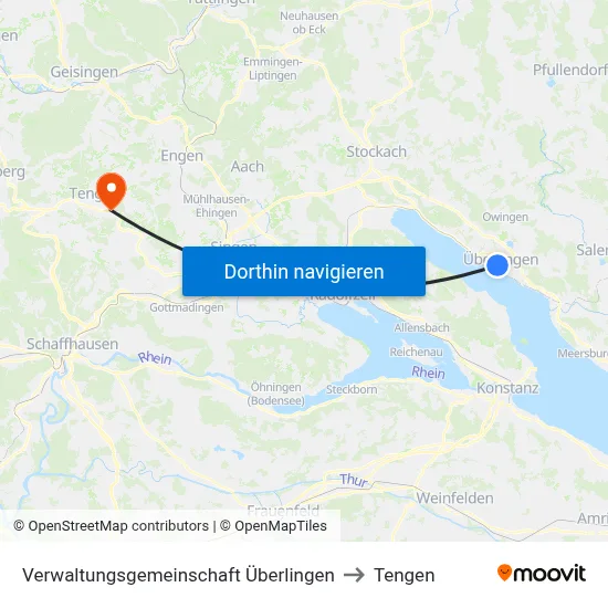 Verwaltungsgemeinschaft Überlingen to Tengen map