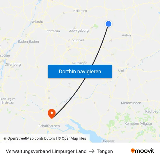Verwaltungsverband Limpurger Land to Tengen map
