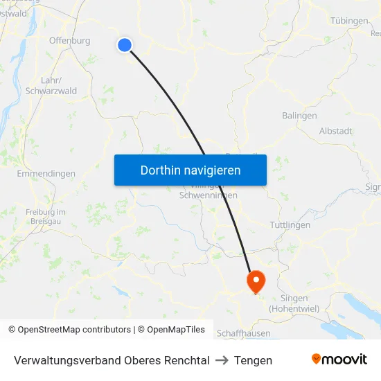 Verwaltungsverband Oberes Renchtal to Tengen map