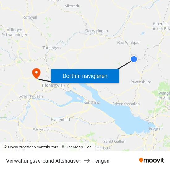 Verwaltungsverband Altshausen to Tengen map