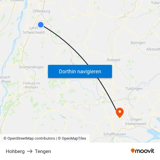 Hohberg to Tengen map