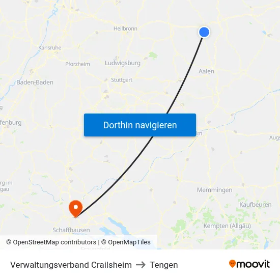 Verwaltungsverband Crailsheim to Tengen map
