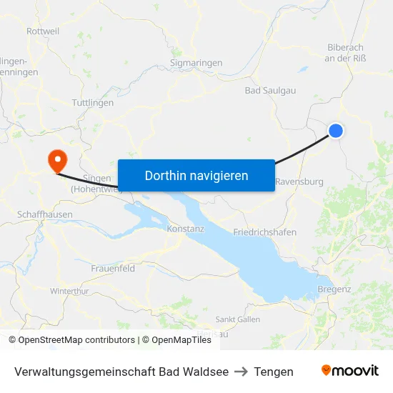 Verwaltungsgemeinschaft Bad Waldsee to Tengen map