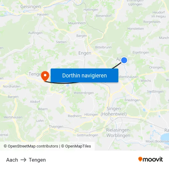 Aach to Tengen map