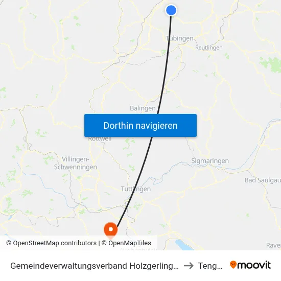 Gemeindeverwaltungsverband Holzgerlingen to Tengen map