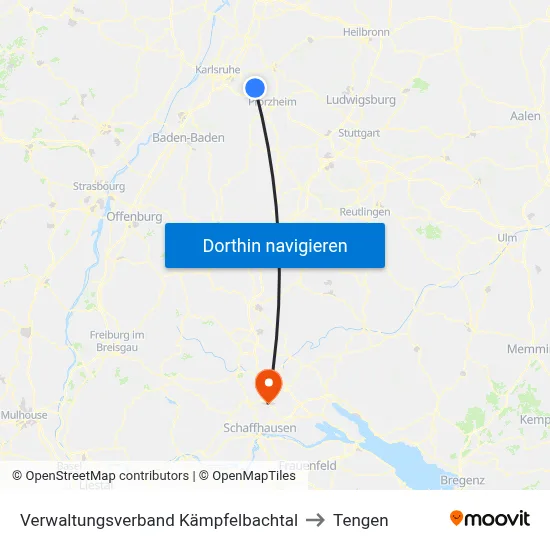 Verwaltungsverband Kämpfelbachtal to Tengen map