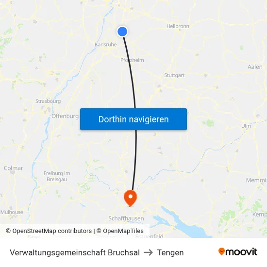 Verwaltungsgemeinschaft Bruchsal to Tengen map
