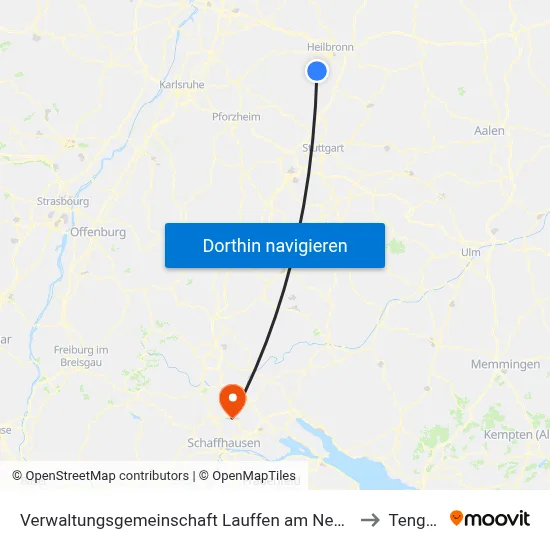 Verwaltungsgemeinschaft Lauffen am Neckar to Tengen map