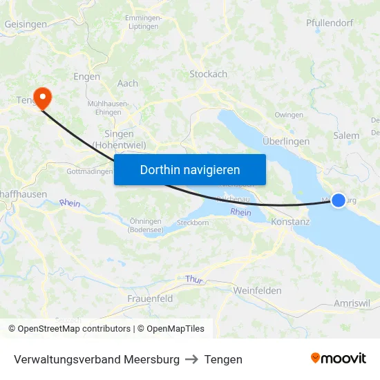 Verwaltungsverband Meersburg to Tengen map