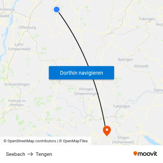 Seebach to Tengen map
