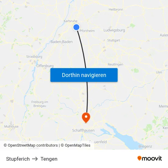 Stupferich to Tengen map