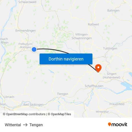 Wittental to Tengen map