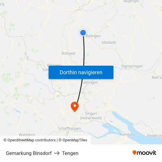 Gemarkung Binsdorf to Tengen map