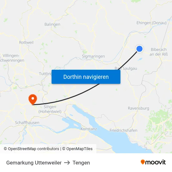 Gemarkung Uttenweiler to Tengen map