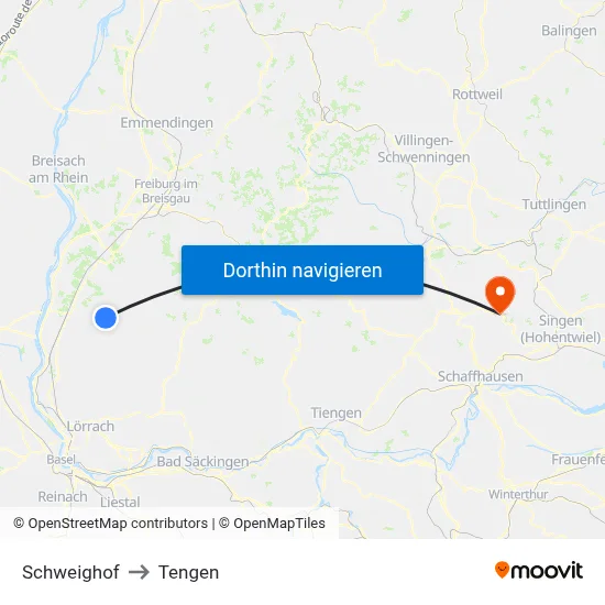 Schweighof to Tengen map