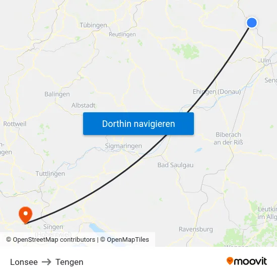 Lonsee to Tengen map