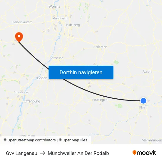 Gvv Langenau to Münchweiler An Der Rodalb map