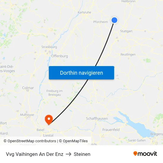 Vvg Vaihingen An Der Enz to Steinen map