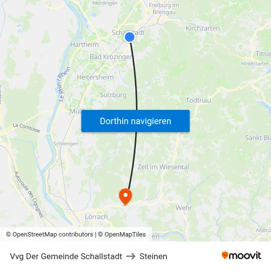 Vvg Der Gemeinde Schallstadt to Steinen map