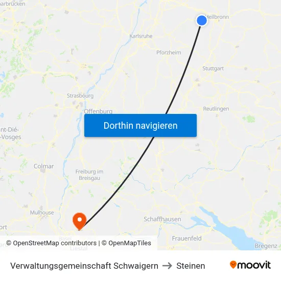 Verwaltungsgemeinschaft Schwaigern to Steinen map