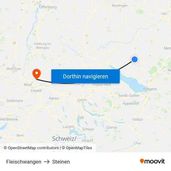 Fleischwangen to Steinen map