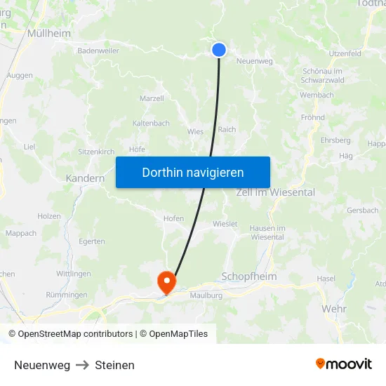 Neuenweg to Steinen map