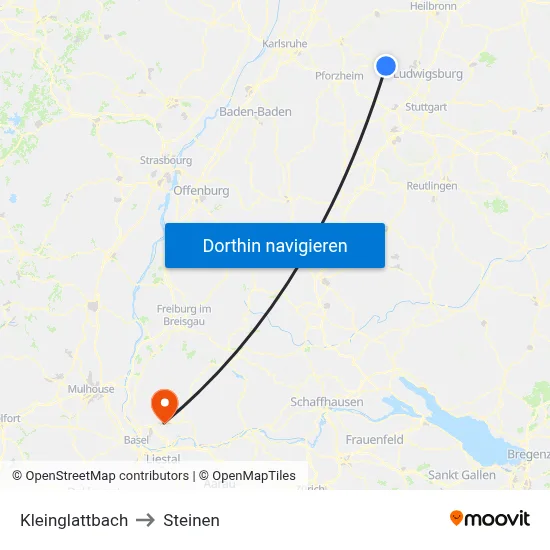 Kleinglattbach to Steinen map