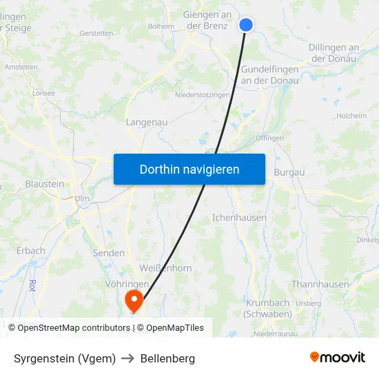 Syrgenstein (Vgem) to Bellenberg map