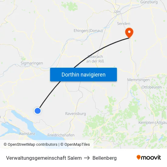 Verwaltungsgemeinschaft Salem to Bellenberg map