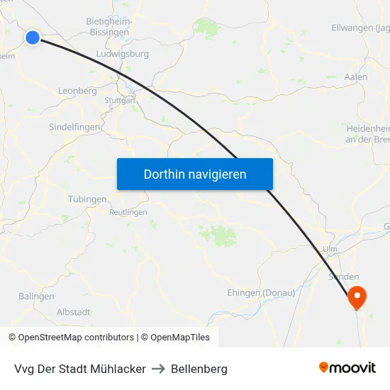 Vvg Der Stadt Mühlacker to Bellenberg map