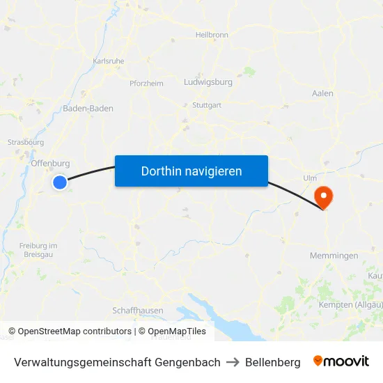 Verwaltungsgemeinschaft Gengenbach to Bellenberg map
