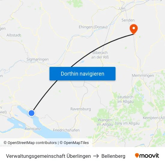 Verwaltungsgemeinschaft Überlingen to Bellenberg map