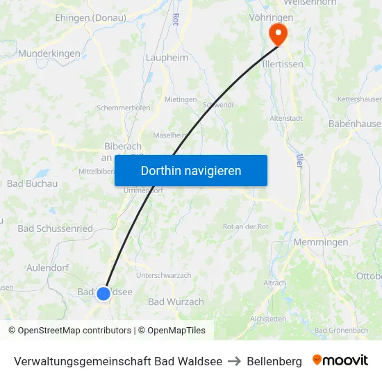 Verwaltungsgemeinschaft Bad Waldsee to Bellenberg map