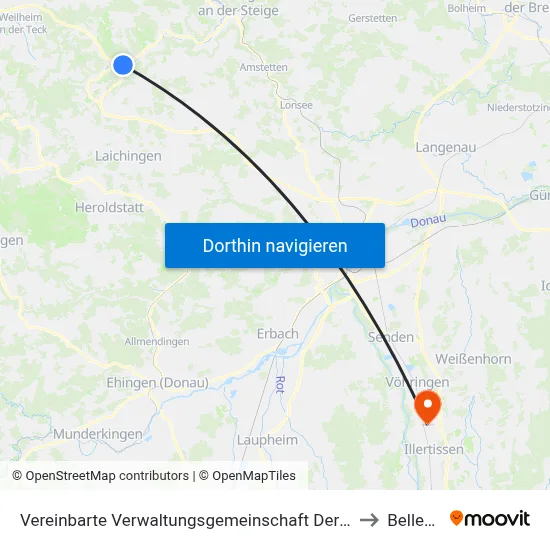 Vereinbarte Verwaltungsgemeinschaft Der Gemeinde Deggingen to Bellenberg map