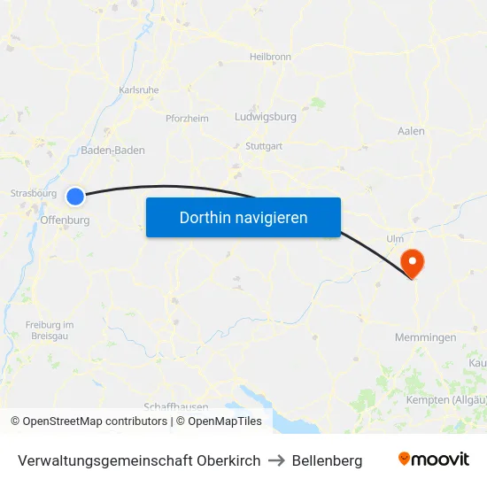 Verwaltungsgemeinschaft Oberkirch to Bellenberg map
