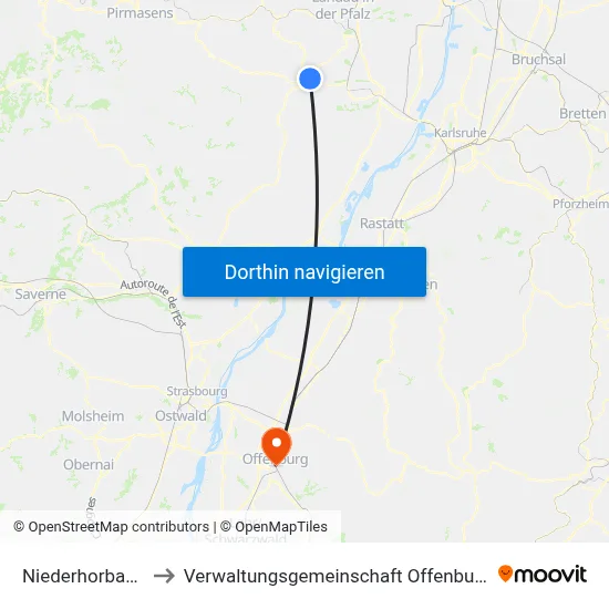 Niederhorbach to Verwaltungsgemeinschaft Offenburg map