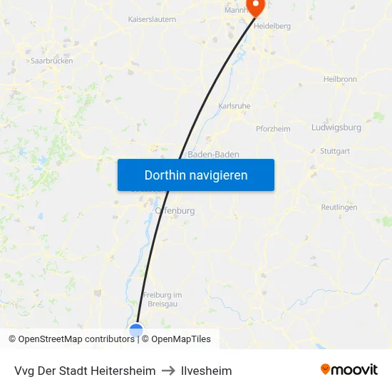Vvg Der Stadt Heitersheim to Ilvesheim map