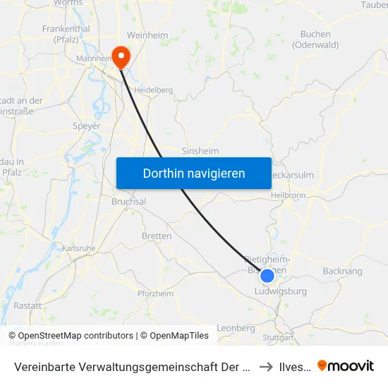 Vereinbarte Verwaltungsgemeinschaft Der Stadt Bietigheim-Bissingen to Ilvesheim map