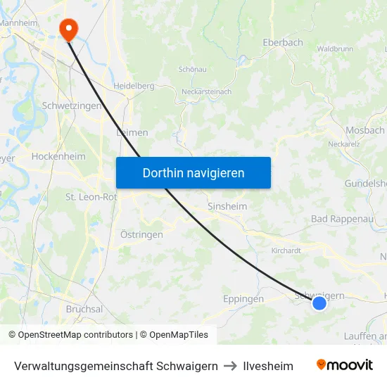 Verwaltungsgemeinschaft Schwaigern to Ilvesheim map