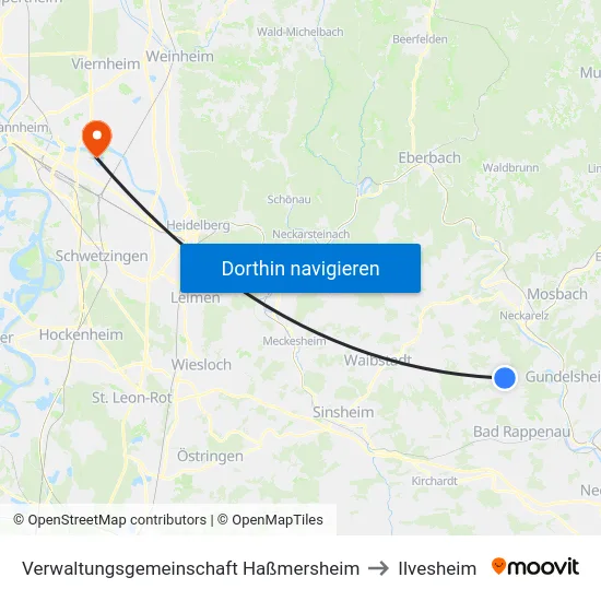 Verwaltungsgemeinschaft Haßmersheim to Ilvesheim map