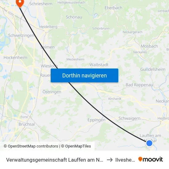 Verwaltungsgemeinschaft Lauffen am Neckar to Ilvesheim map