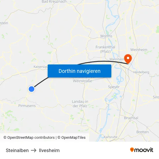 Steinalben to Ilvesheim map