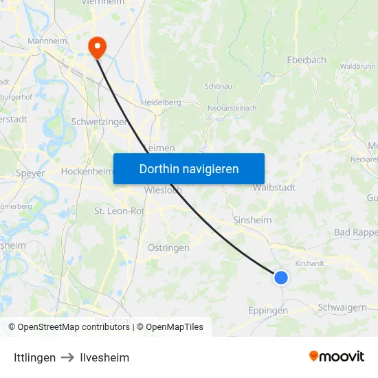 Ittlingen to Ilvesheim map