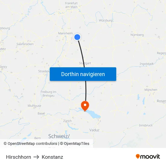 Hirschhorn to Konstanz map