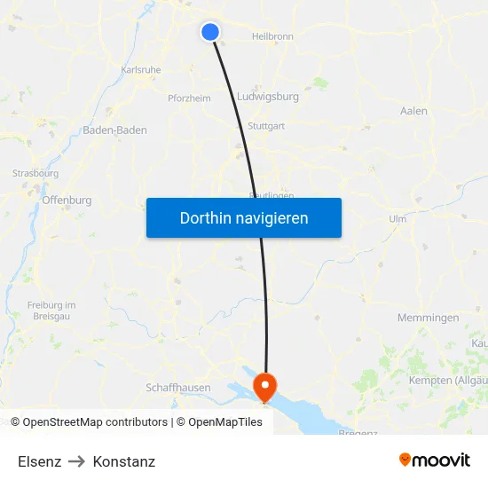 Elsenz to Konstanz map