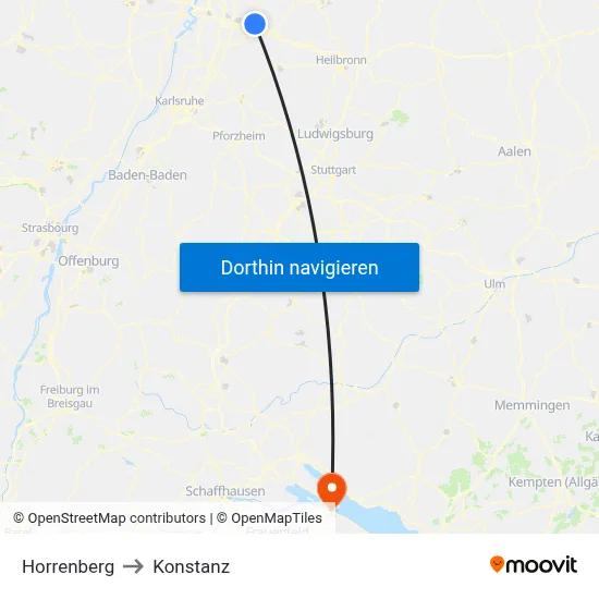 Horrenberg to Konstanz map