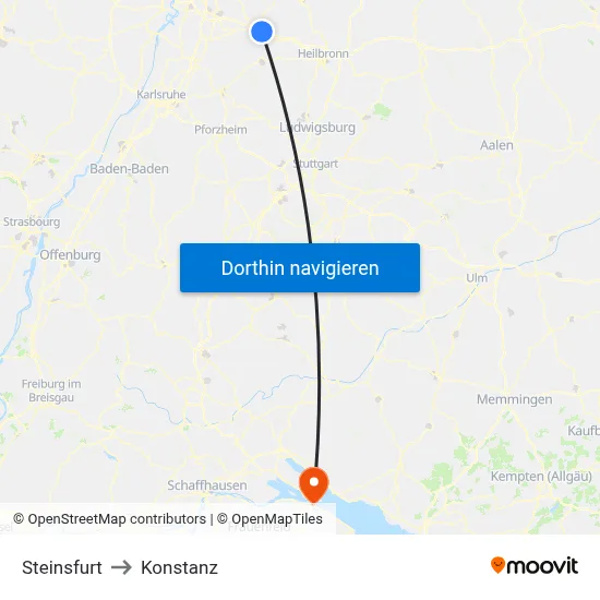 Steinsfurt to Konstanz map