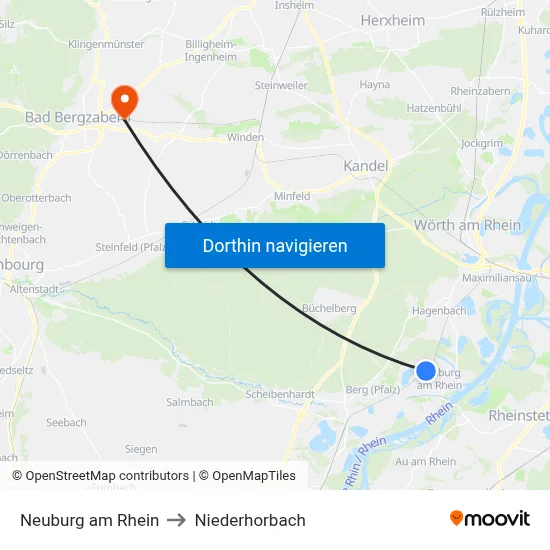 Neuburg am Rhein to Niederhorbach map