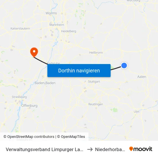 Verwaltungsverband Limpurger Land to Niederhorbach map